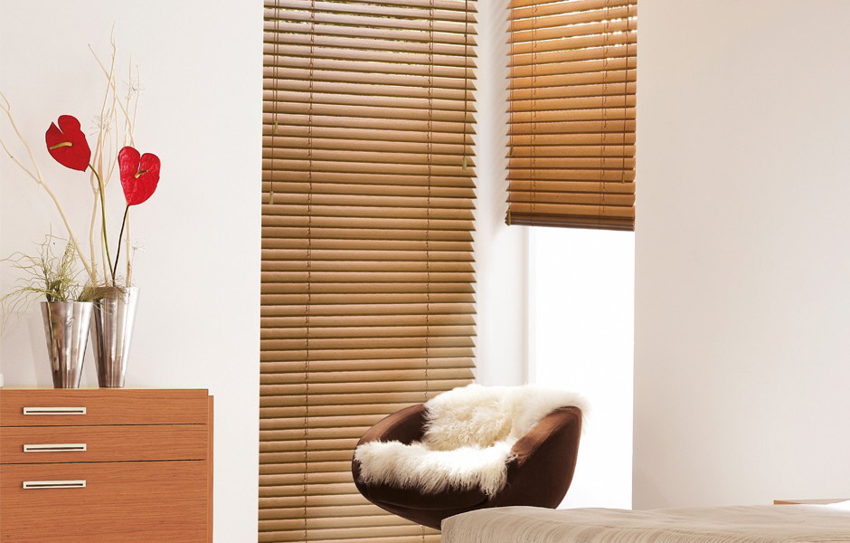 Abachi Venetian Blind - Valley (Leather) Collection with 2 inch or 2 1/2 inch slats