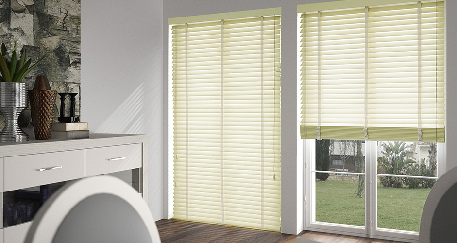 Abachi Venetian Blind - Lacquer Collection with 2 inch or 2 1/2 inch slats and solid twill tape ladders